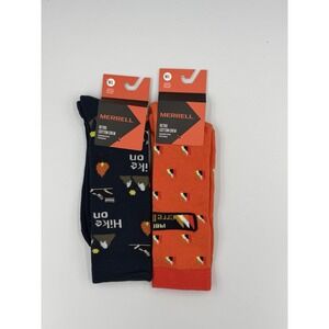 2 Pack Merrell Retro Cotton Crew Breathable Cotton Performance Socks Size M/L
